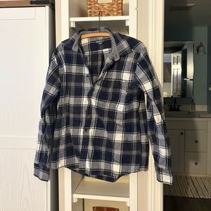 Eddie Bauer Kids Plaid Shirt - Navy and White